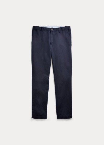 Pantalones Polo Ralph Lauren Hombre Azul Marino - Slim Fit Linen-Blend - VLJGQ6057